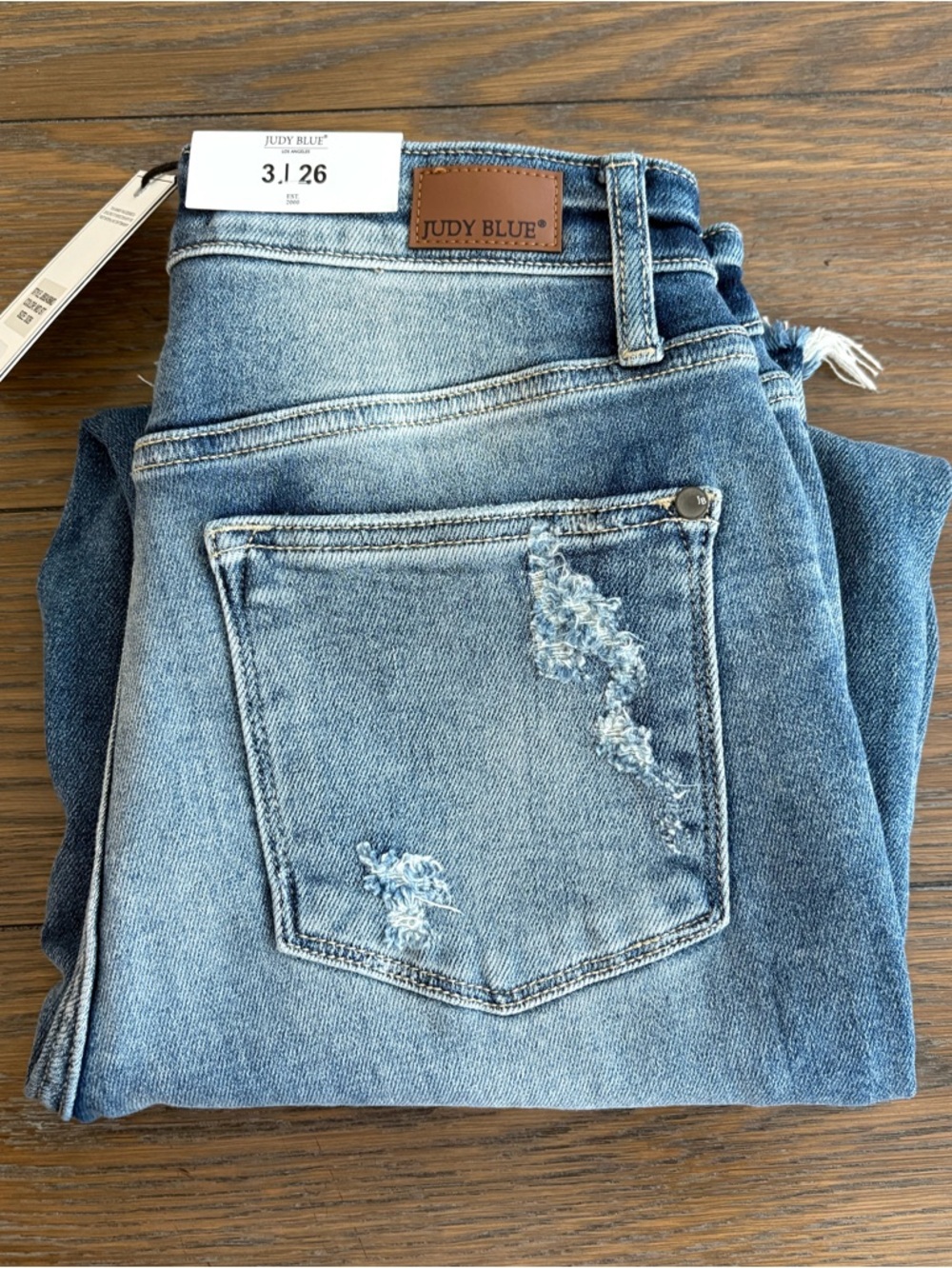 Judy Blue Distressed Light Blue Straight Fit Jeans Size 3/26